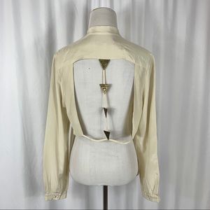 Mara Hoffman Cream Silk Backless Blouse M